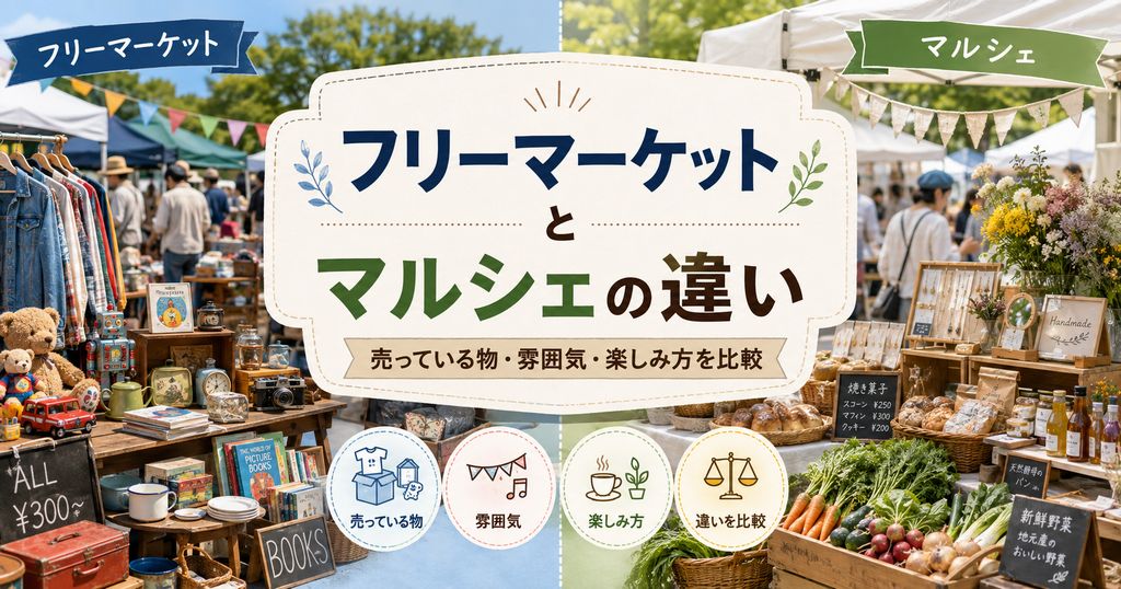 フリーマーケットとマルシェの違いは？売っている物・楽しみ方を比較