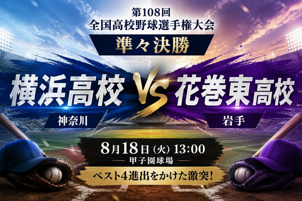【2026甲子園】準々決勝・横浜高校vs花巻東の戦力分析と試合予想!