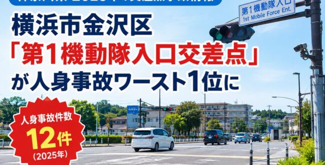 横浜市金沢区「第1機動隊入口交差点」が人身事故ワースト1位に｜2025年の事故情報